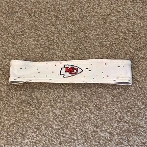 NWOT NFL White Kids Headband with Red & Gold Chiefs Logo